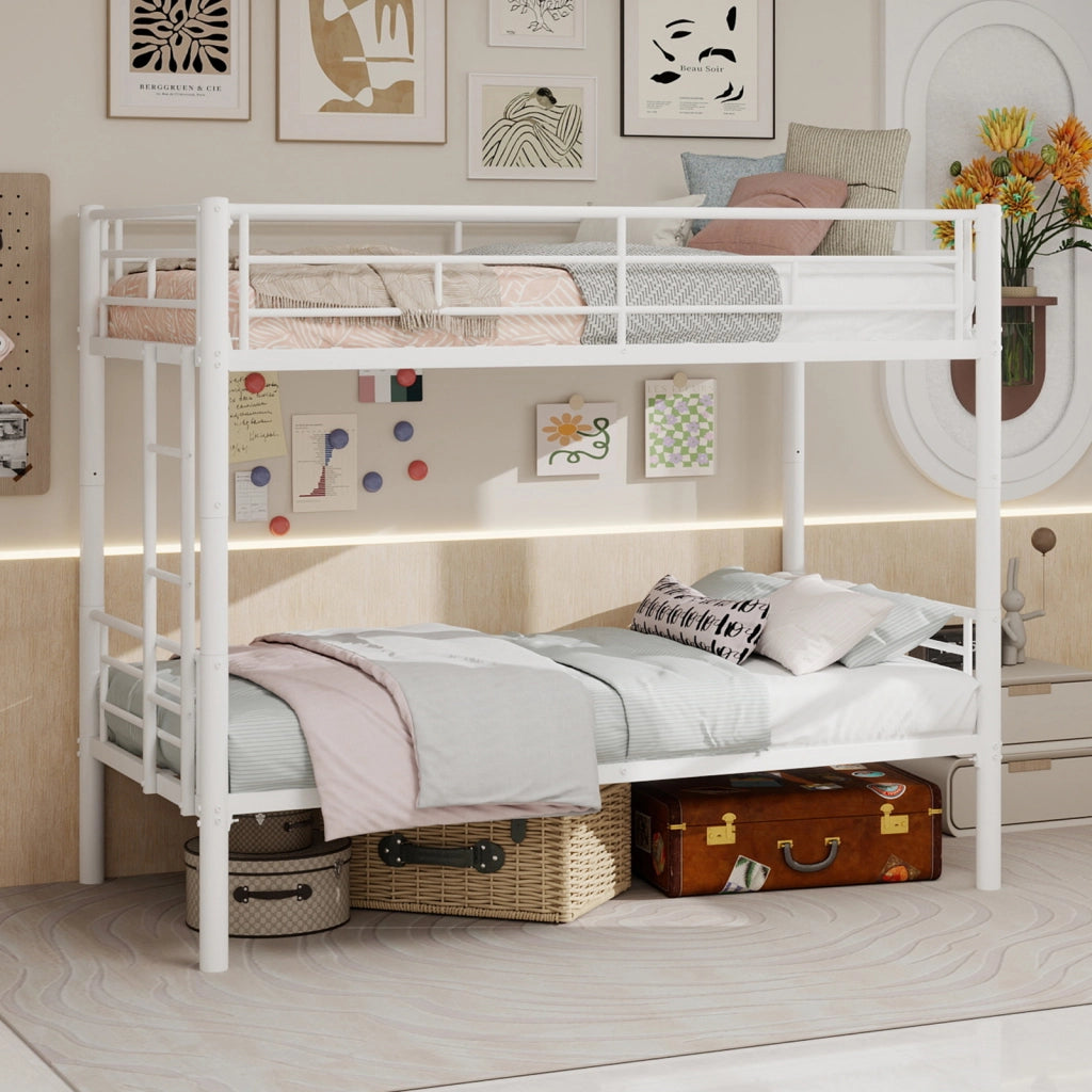 Letto a Castello Convertibile in Metallo per Bambini ¨C MINIMAL ¨C Struttura con Scale e Ringhiera