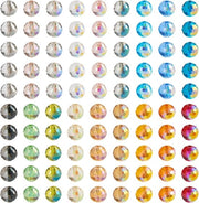 180 pezzi di perle di vetro sfaccettato rotonde 8 mm AB-argentato vetro perle libere per DIY artigianato creare collane e gioielli