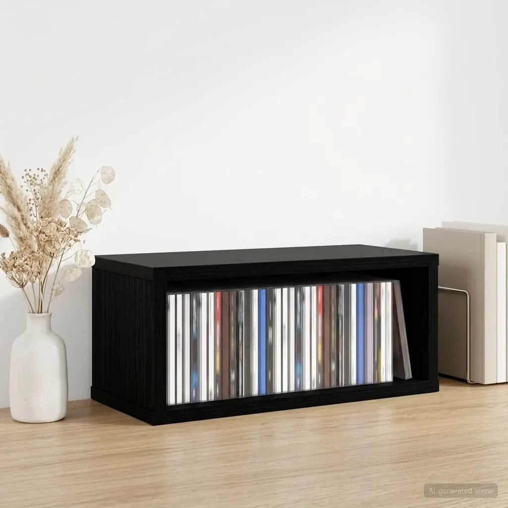 Rack per Stoccaggio CD Rovere Nero 40 x 17 x 17 cm 8012709