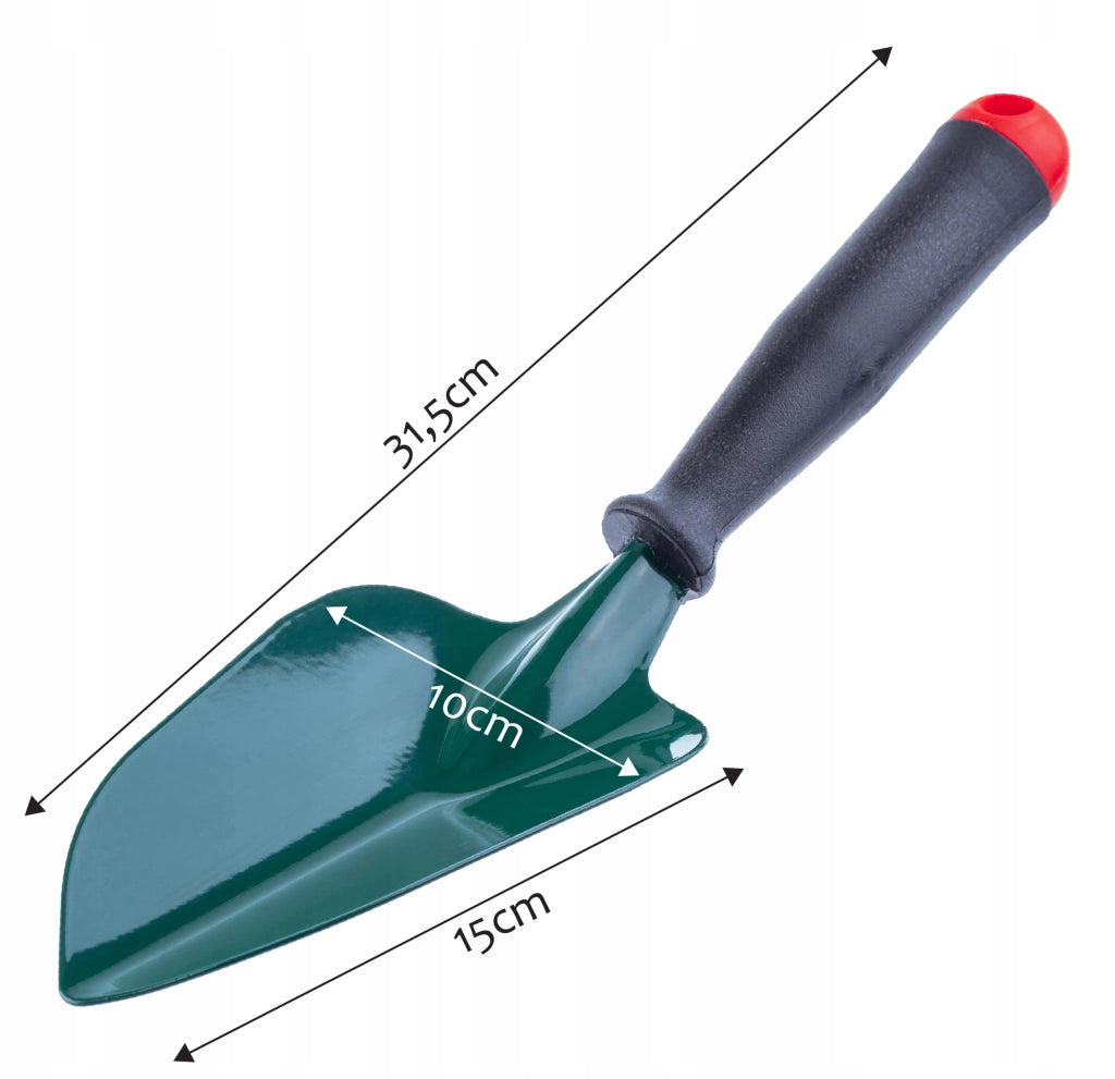 Pala da giardino KADAX per piantare fiori, larga, in acciaio, 31 cm.