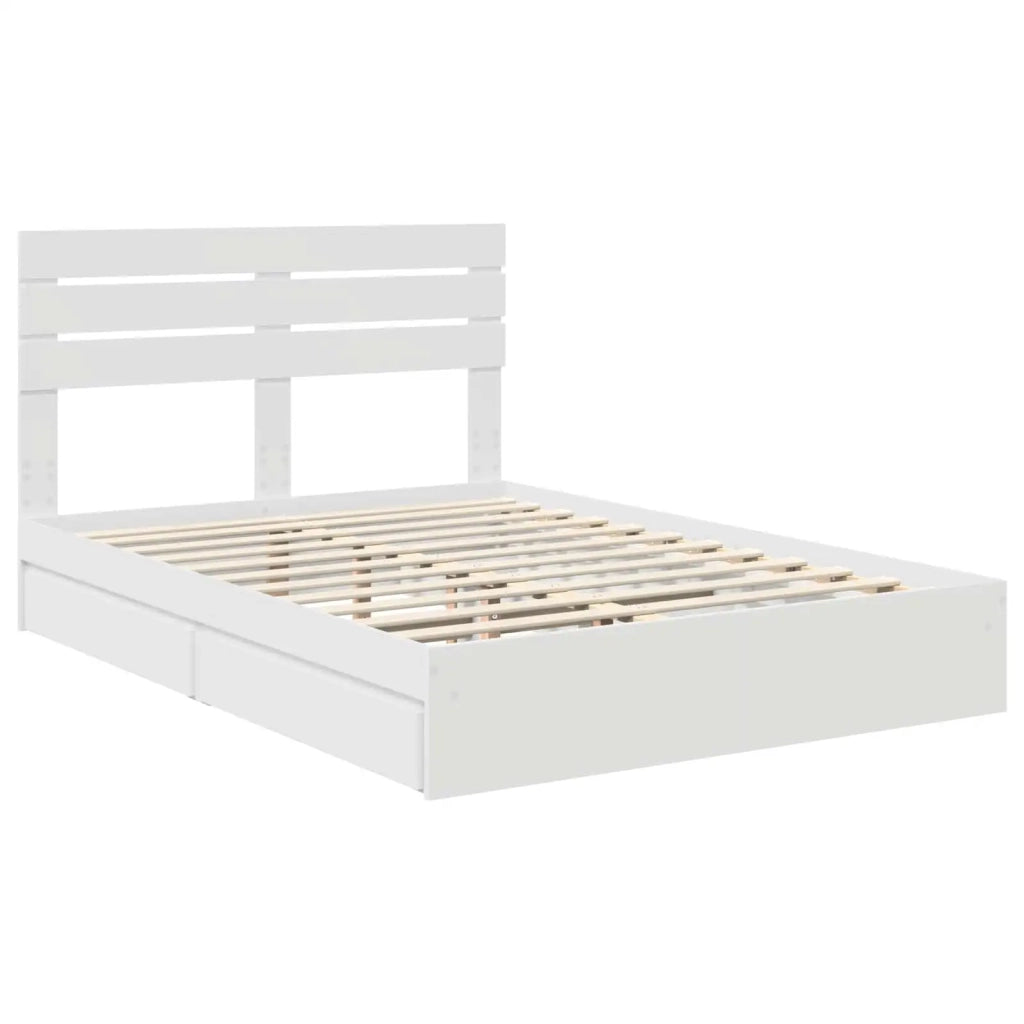 Letto con Contenitore Bianco 160 x 200 cm Legno multistrato 3411554
