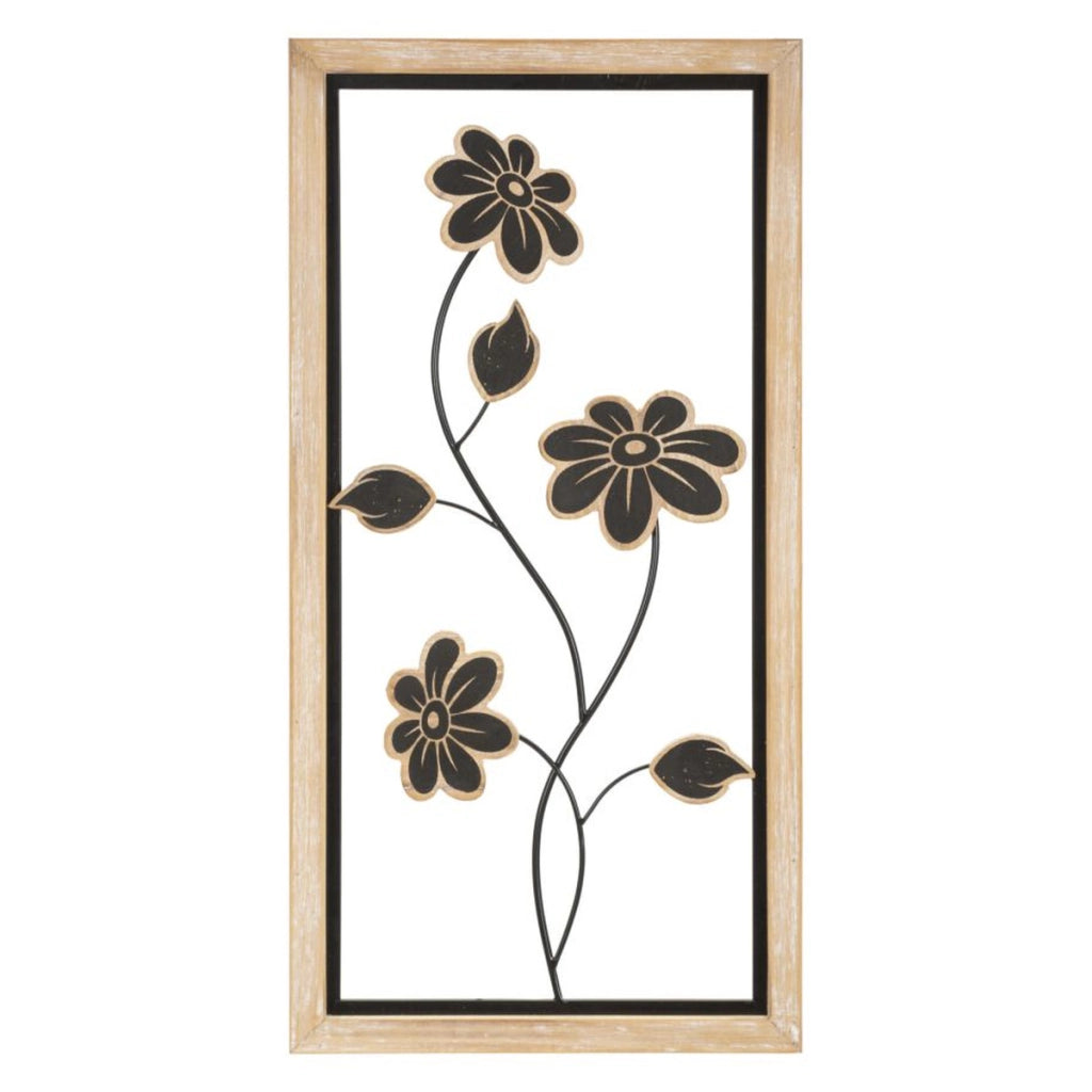 Decorazione in Metallo 3D Fiori 46, Marrone, Metallo, 30x2,5x60 cm