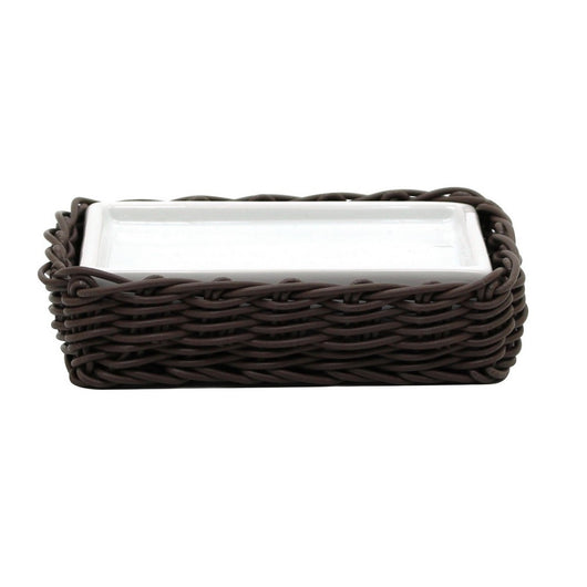 Portasapone in ceramica bianco - serie Fibra