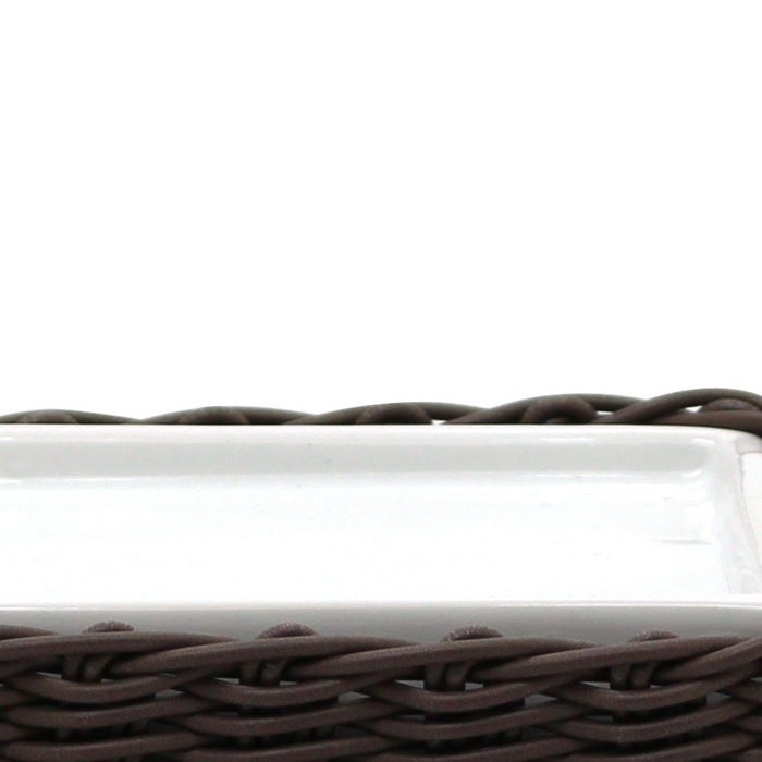 Portasapone in ceramica bianco - serie Fibra