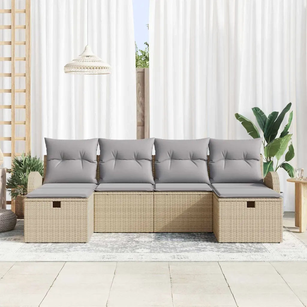 Set di divani 6 pcs Beige e Grigio Chiaro polyrattan 3359119