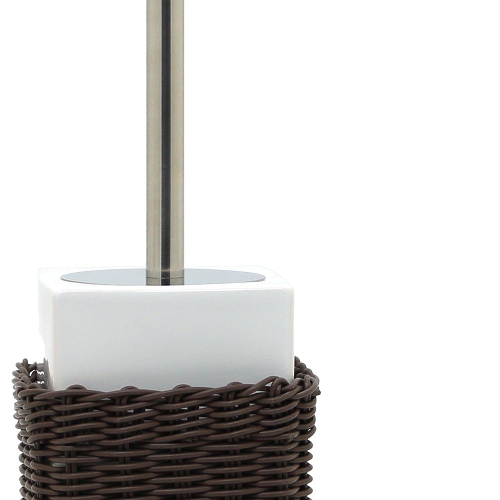 Portascopino in ceramica bianco - serie Fibra