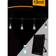 Trade Shop - Catena Luminosa Con Pannello Solare 10 Lampadine E27 Impermeabile Ip65 S20a-10m -