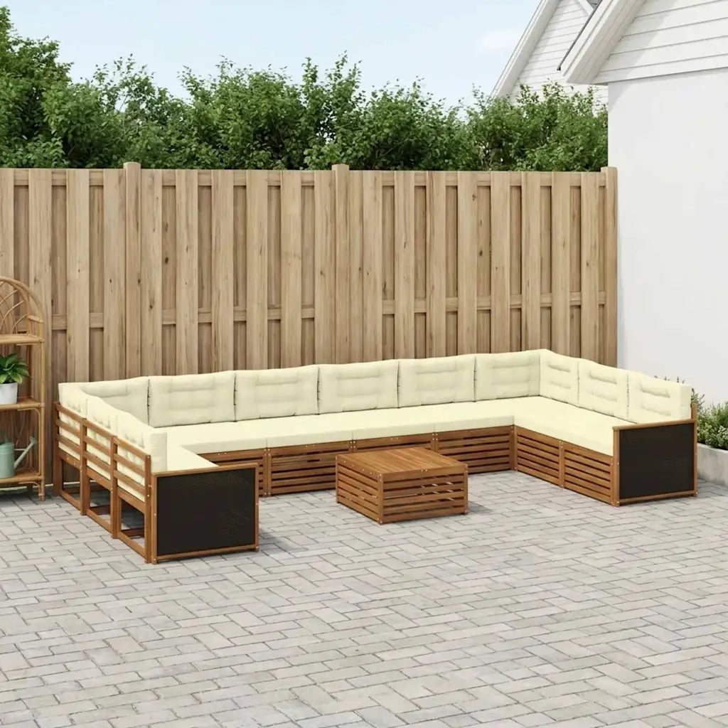 Set divani con cuscino 11 pcs Legno di Acacia Massello 3383913