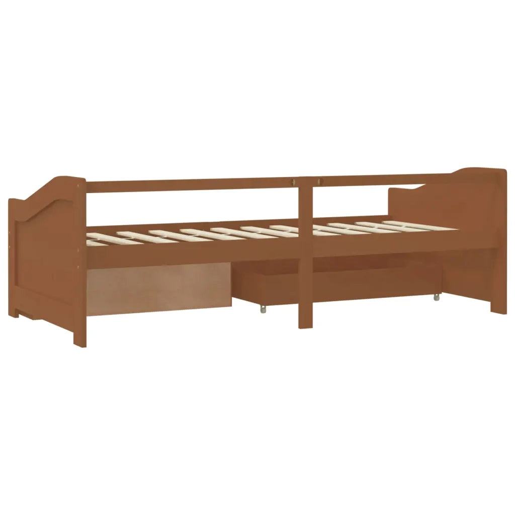 Divano letto | Sof¨¤ letto | Letto singolo 3 Posti senza Ambrato in Legno di Pino 90x200 cm