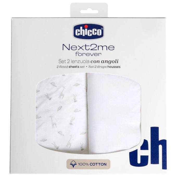 Chicco Set Lenzuola Next2Me Forever Cloud 100% Cotone 50 x 110 cm