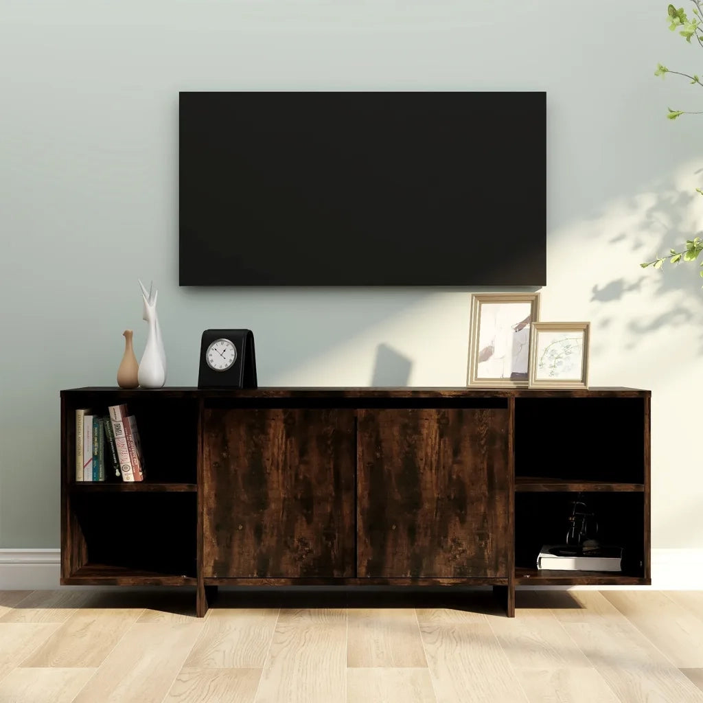 Mobile Porta TV Rovere Fumo 130x35x50 cm in Truciolato cod mxl 15575