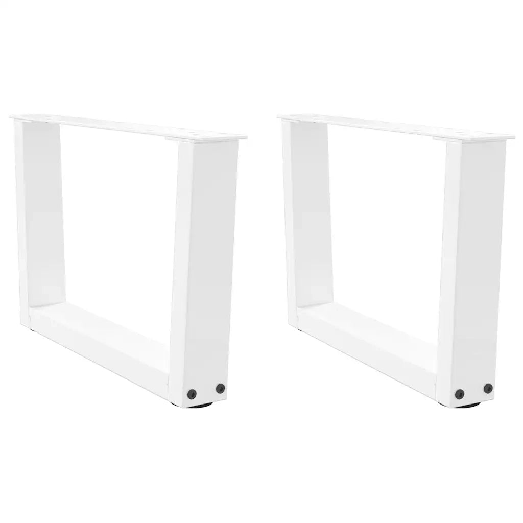 Gambe per Tavolino da CaffÃ¨ a Forma di V 2 pz Bianche 60x(30-31,3) cm Acciaio