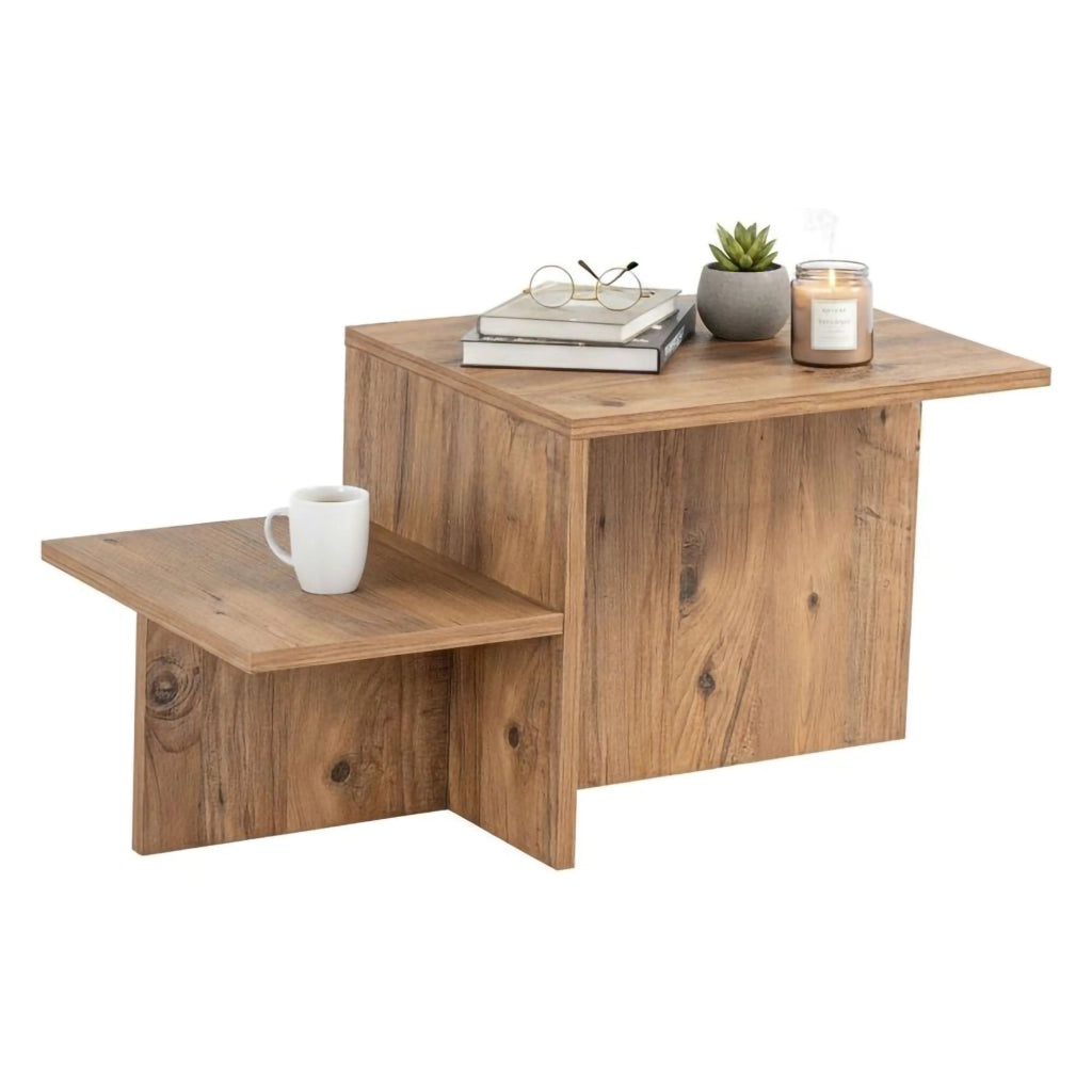 Tavolino da salotto Varian, Tavolo basso da caffè, Portariviste per divano, Ripiano da soggiorno, 80x40 h40 cm, Pino