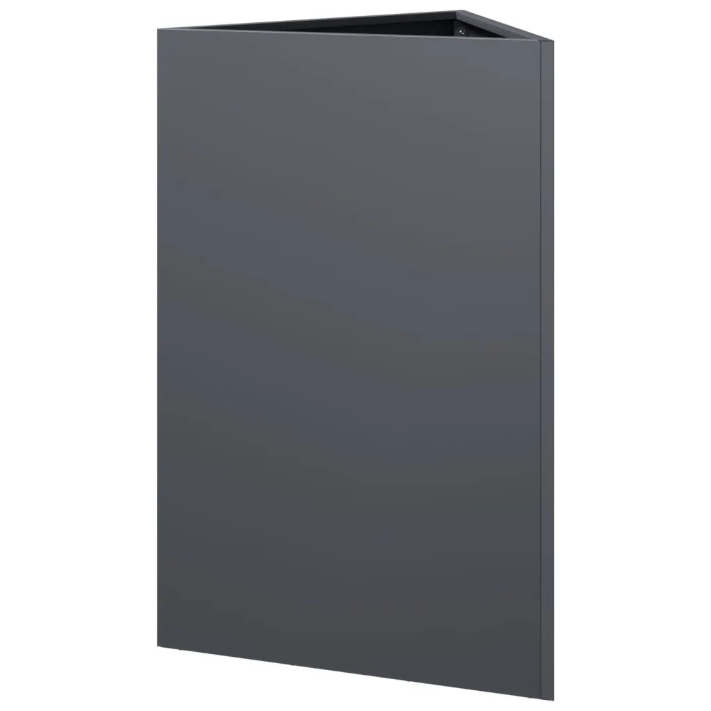 Fioriere 2 pz Antracite Triangolari 50x43x75 cm in Acciaio 851176