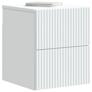 Set di 2 Comodini | Armadio da Notte | Mobiletto da notte a muro Bianco 33 x 34,5 x 40 cm