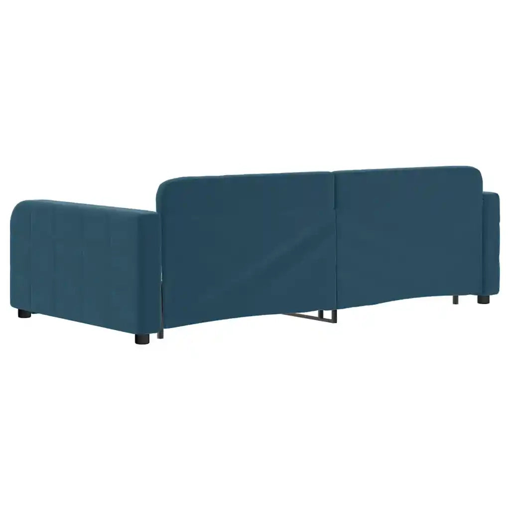Divano Letto con Letto Estraibile Blu 100x200 cm in Velluto 3196935