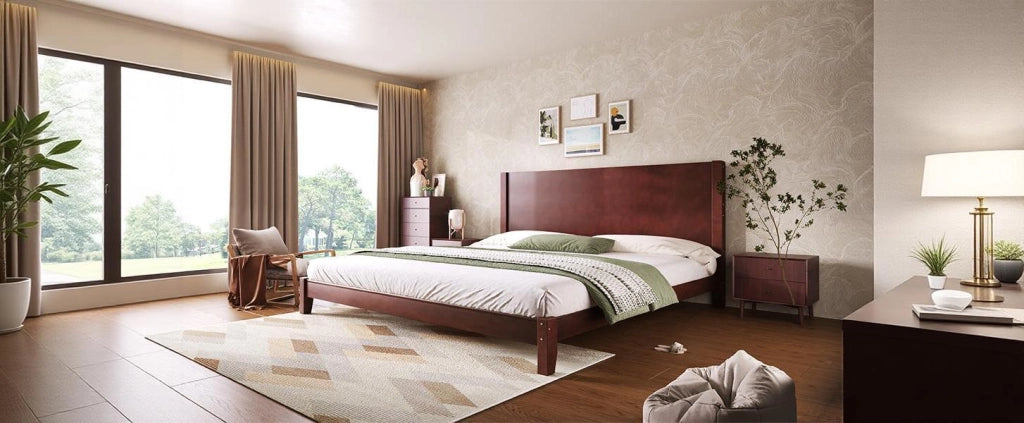 DESMIU Letto matrimoniale 180 × 200 cm con testiera e 11 doghe, senza materasso, marrone