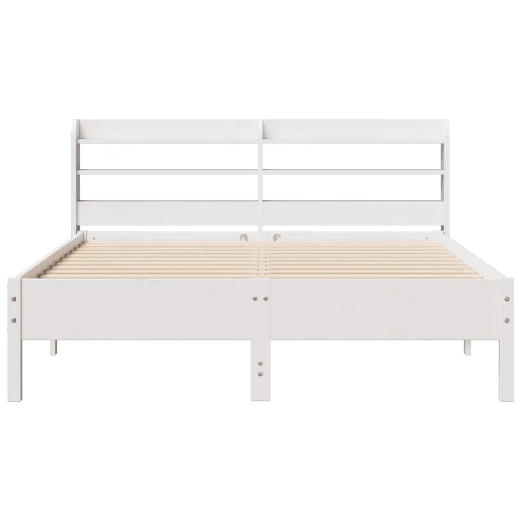Letto senza Materasso Bianco 150x200 cm Legno Massello di Pino 3306886