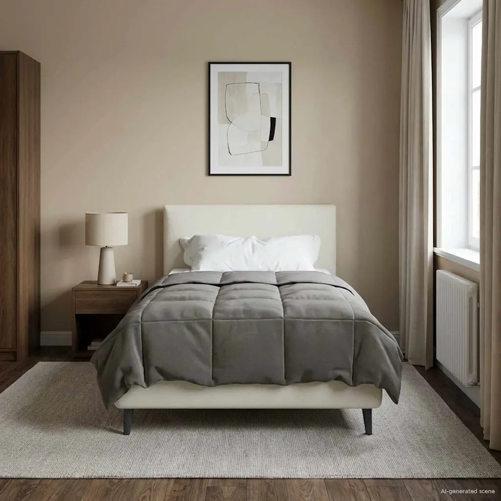 Duvet Invernale Grigio chiaro 155 x 200 cm Microfibra 42026087