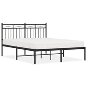 Letto matrimoniale | Letto per adulti | Giroletto con Testiera in Metallo Nero 140x190 cm