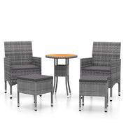 Set Divani da Giardino 5 pz | Set Salotto da Giardino in Polyrattan Grigio