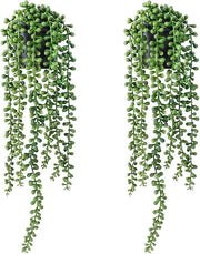 Set di piante artificiali da appendere da 2 con vasi piante artificiali di stringa di perla succulente ivy finto per casa interna esterna parete ufficio tavolo mensola