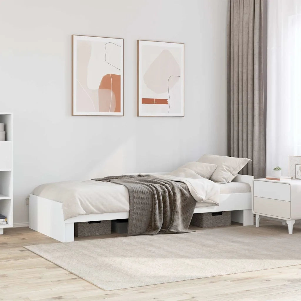 vidaXL Giroletto Bianco 90x190 cm in Legno Multistrato