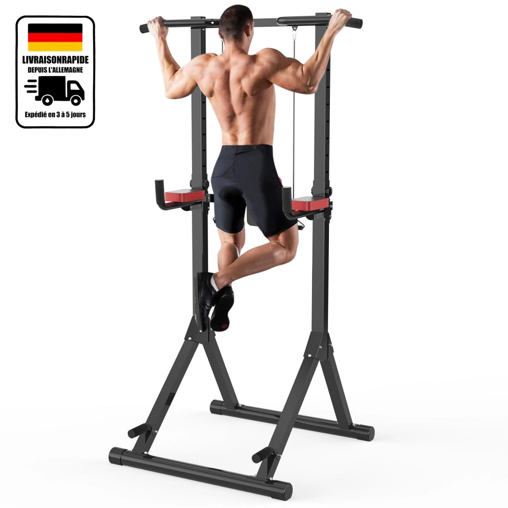 Sedia romana regolabile, barra per trazioni da esterno  su supporto 99 x 112 x 145-240 cm, capacità 150 kg