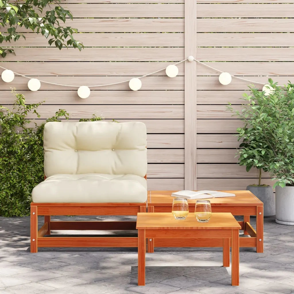 Divano da Giardino Senza Braccioli con Cuscini e Poggiapiedi 838138