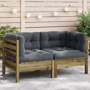 Divani Angolari da Giardino Cuscini 2pz Legno Impregnato Pino 838156