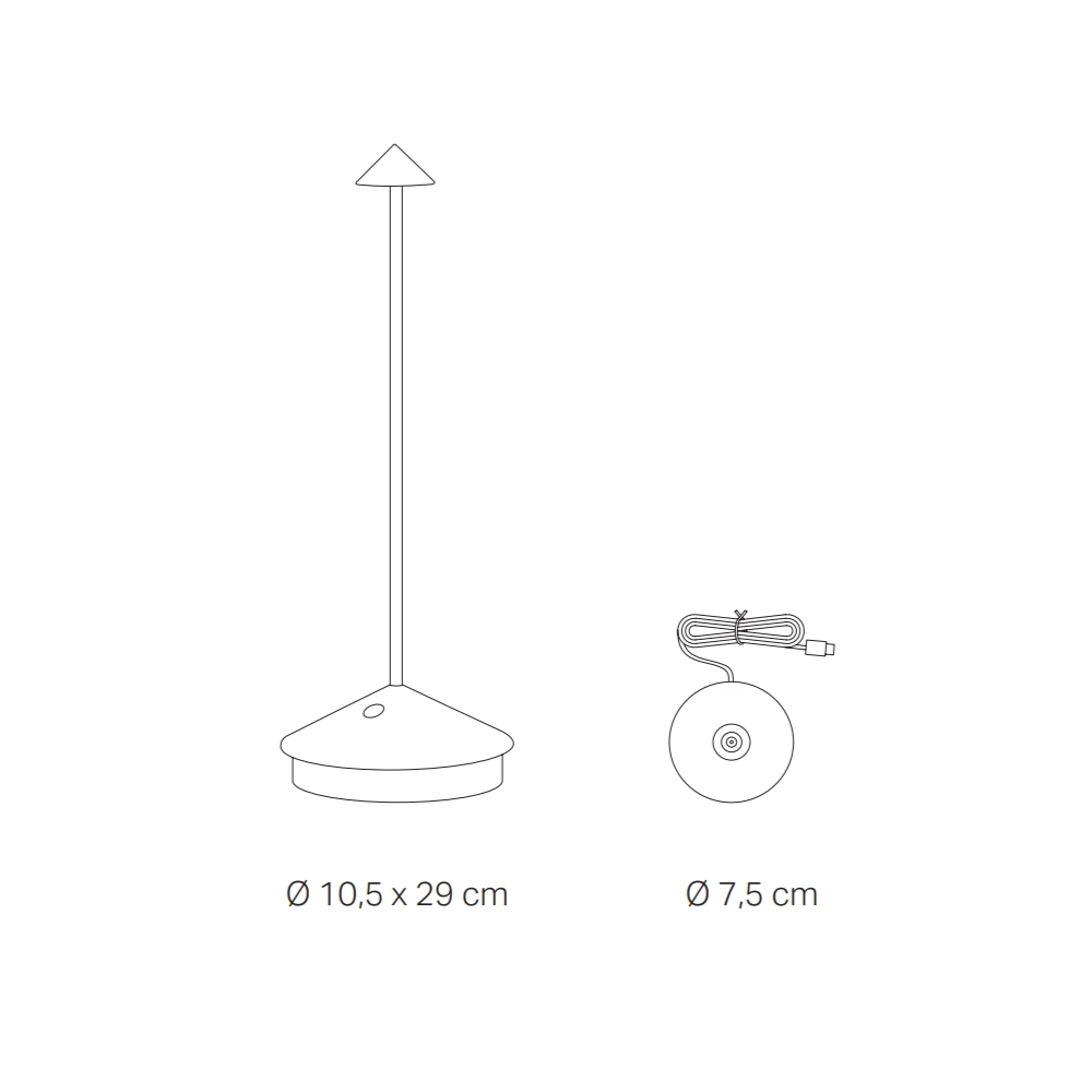 Lampada a led da tavolo Pina Pro Bronzo ricaricabile e dimmerabile - 2.2W, 2200-2700-3000 K, IP54