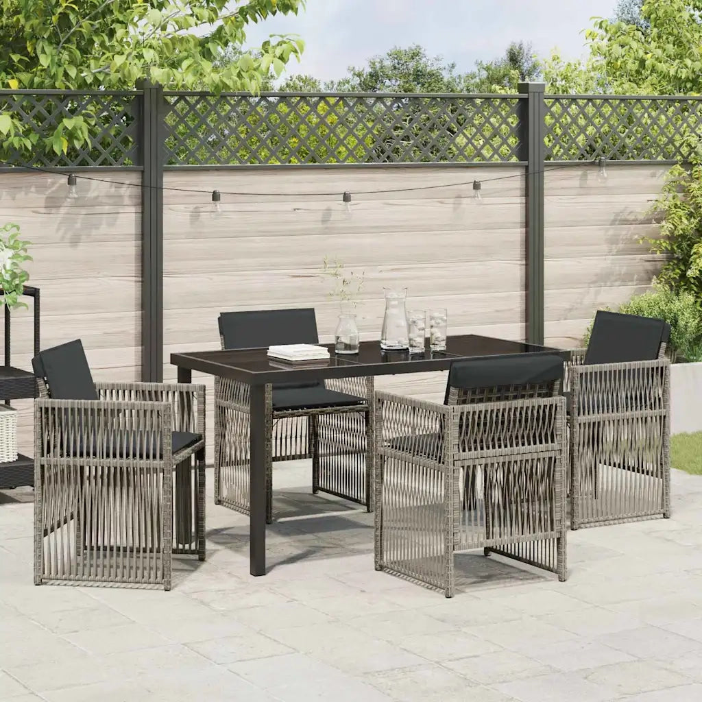 Set da Pranzo per Giardino 5 pcs Grigio 3380654
