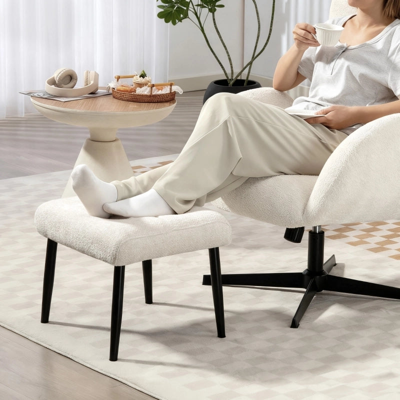 SGABELLO 45 x 41 x 38 cm in poliestere colore bianco crema