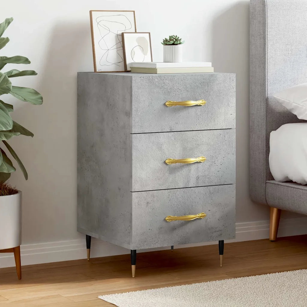 Comodino-Tavolino da notte Grigio Cemento 40x40x66 cm in Legno Multistrato 136727