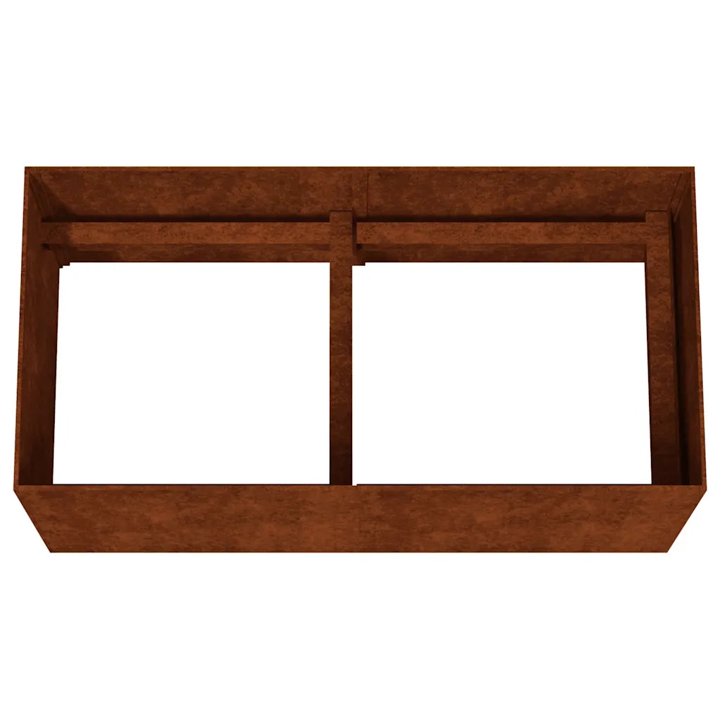 Fioriera Rialzata da Giardino-Vaso da giardino 200x40x40 cm in Acciaio Corten
