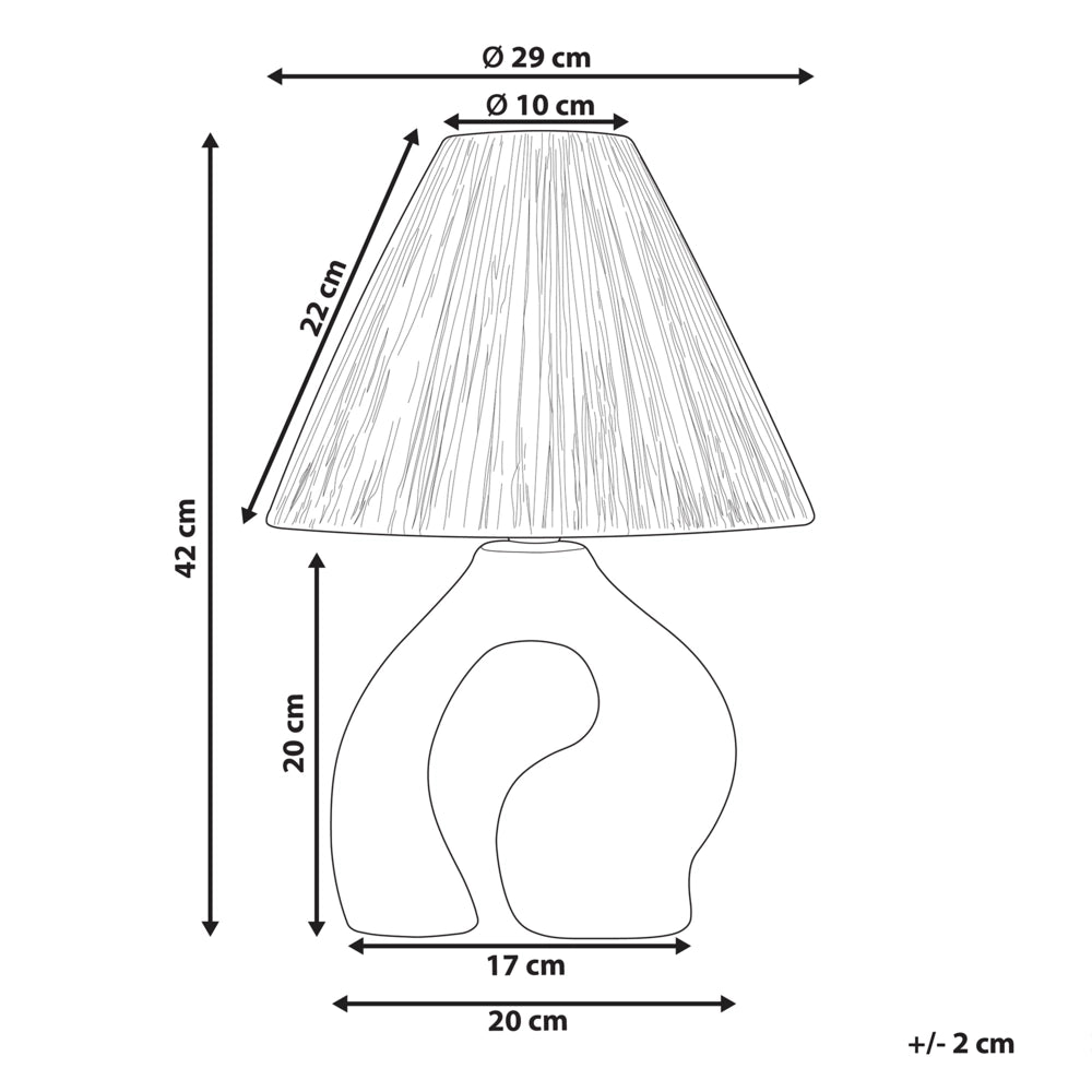 Lampada da tavolo Base in ceramica bianca Paralume in carta naturale Luce da comodino