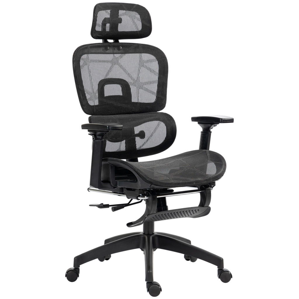Sedia da Ufficio Ergonomica ¨C Xylo ¨C Rete Traspirante con Braccioli e Poggiatesta Regolabile Nero
