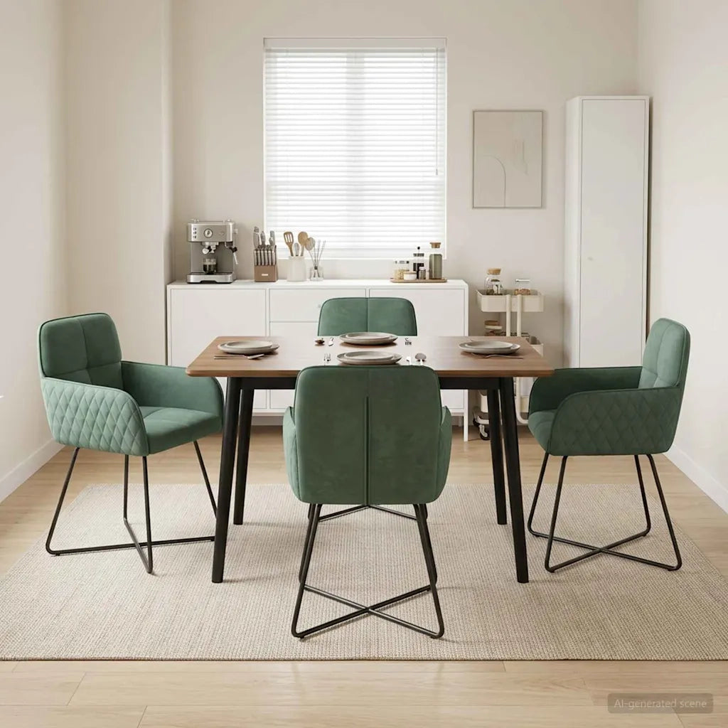 Sedie da pranzo 4 pcs Velluto (V) Verde Mare 59 x 56,5 x 86 cm 3428218