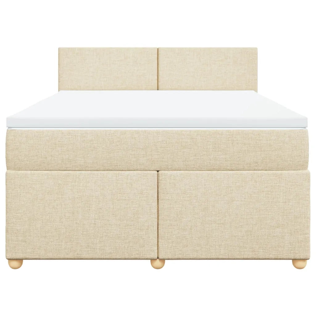 Giroletto a Molle con Materasso Crema 160x200 cm in Tessuto 3286729