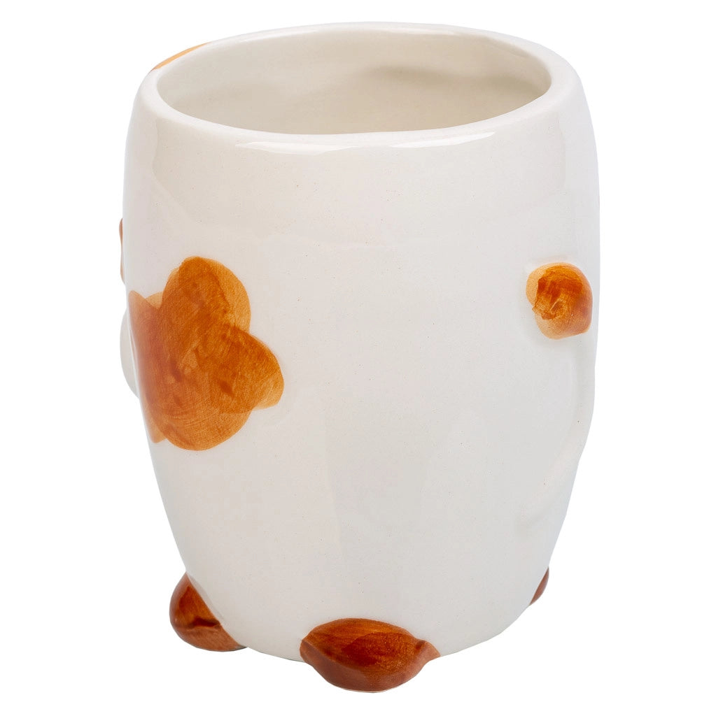 Portapenne mucca in ceramica marrone d7,5x10h