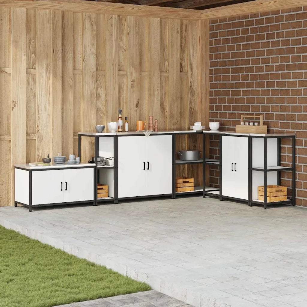 vidaXL Mensola per il deposito in cucina Bianco Acciaio
