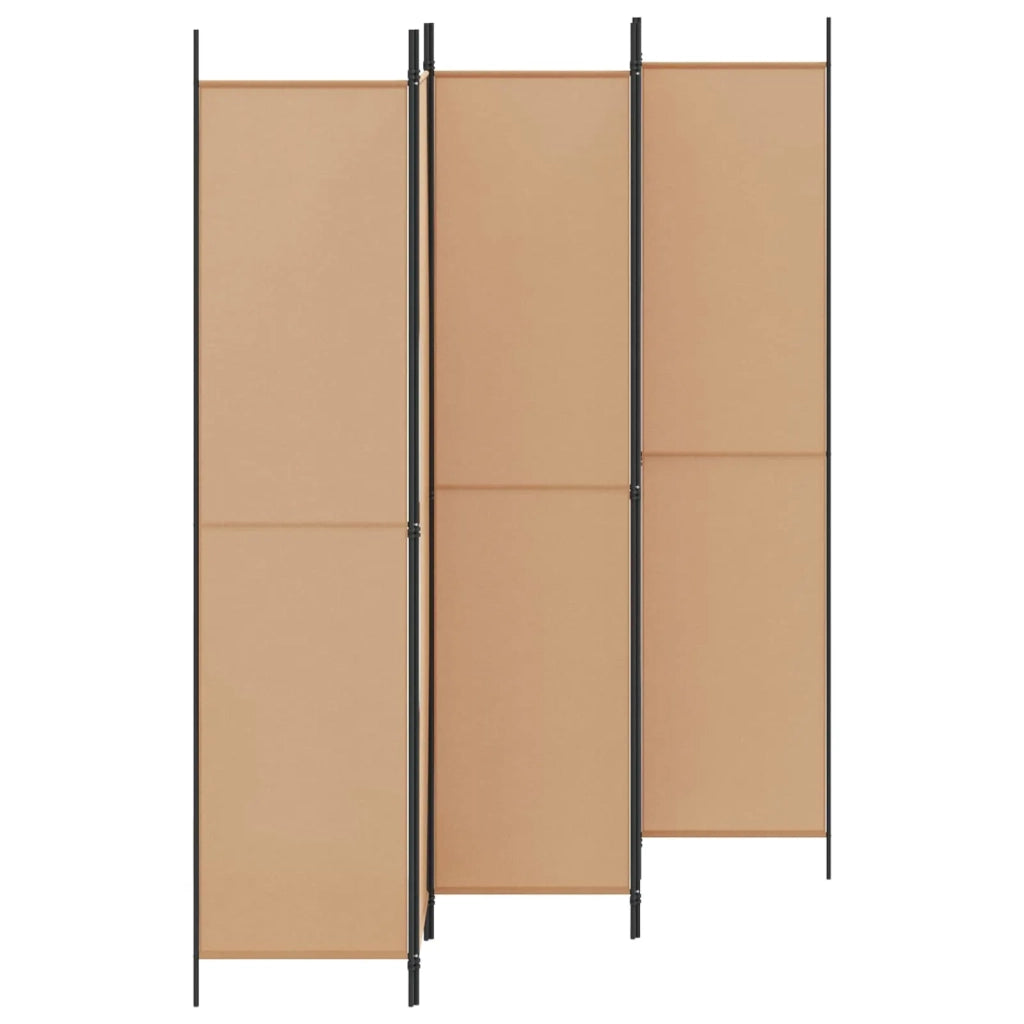 Paravento a 5 Pannelli Beige 250 x 220 cm Tessuto 42039213