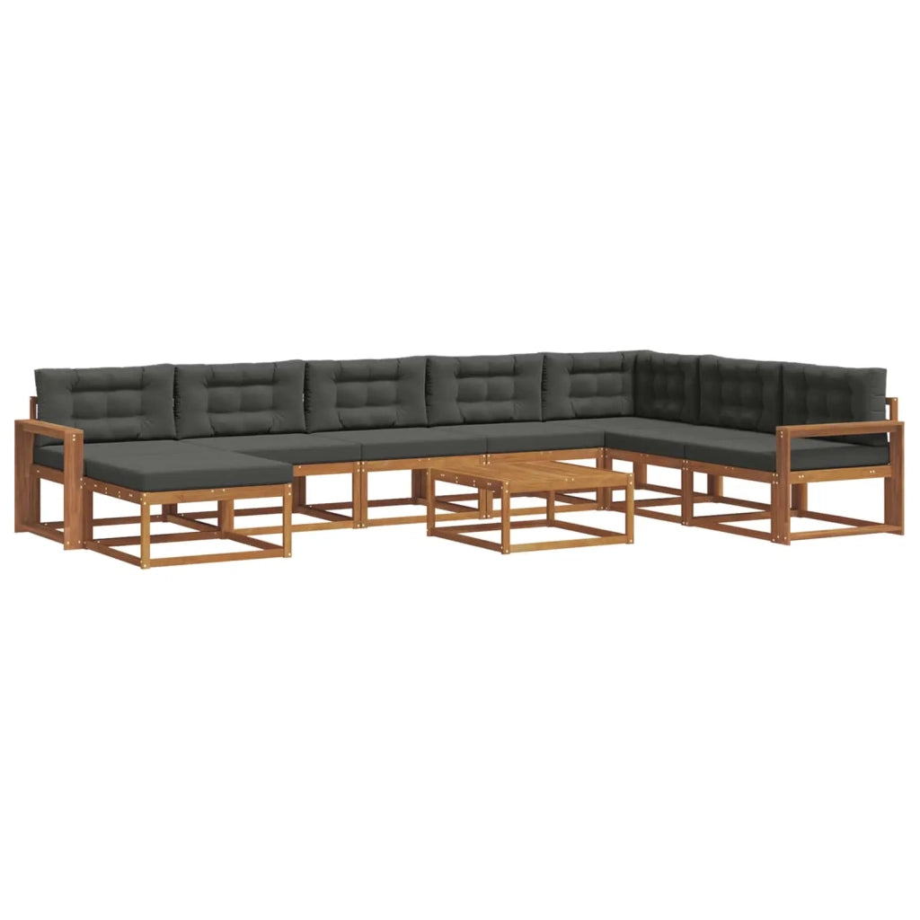 Set di divani da esterno con cuscino 9 pcs Naturale e Antracite 3368040