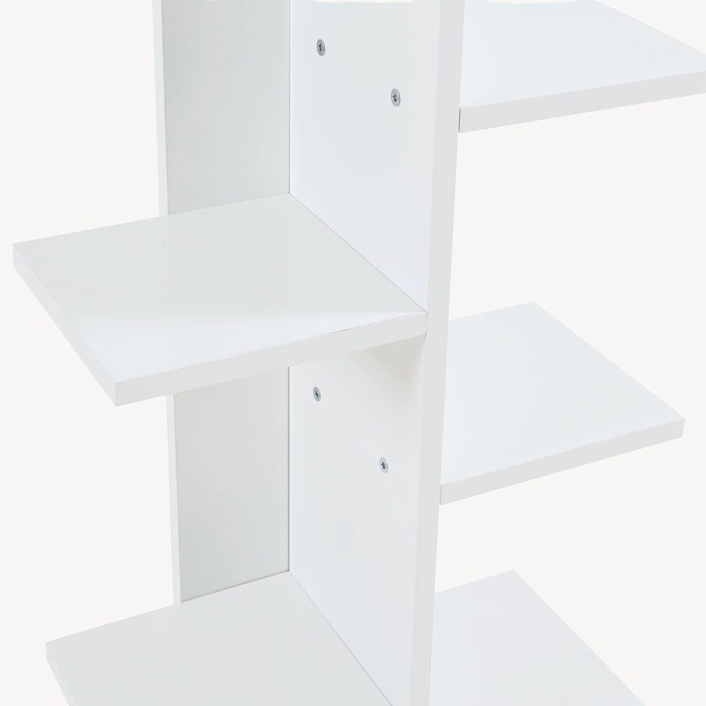 Scaffale da Terra Rødekro Libreria Mobile Espositore a 9 Piani da Appoggio 122x40x20 cm Bianco [en.casa]