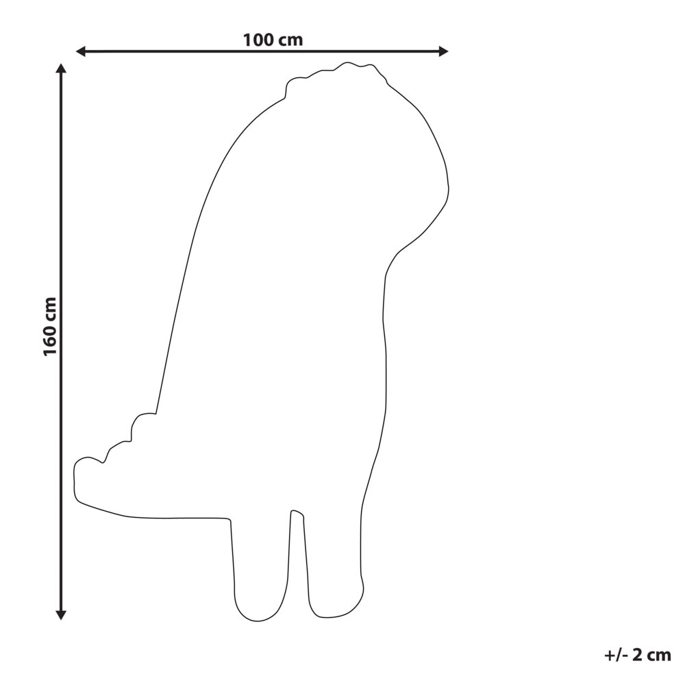 Tappeto per bambini a forma di dinosauro di colore grigio in lana 100 x 160 cm stile divertente cameretta