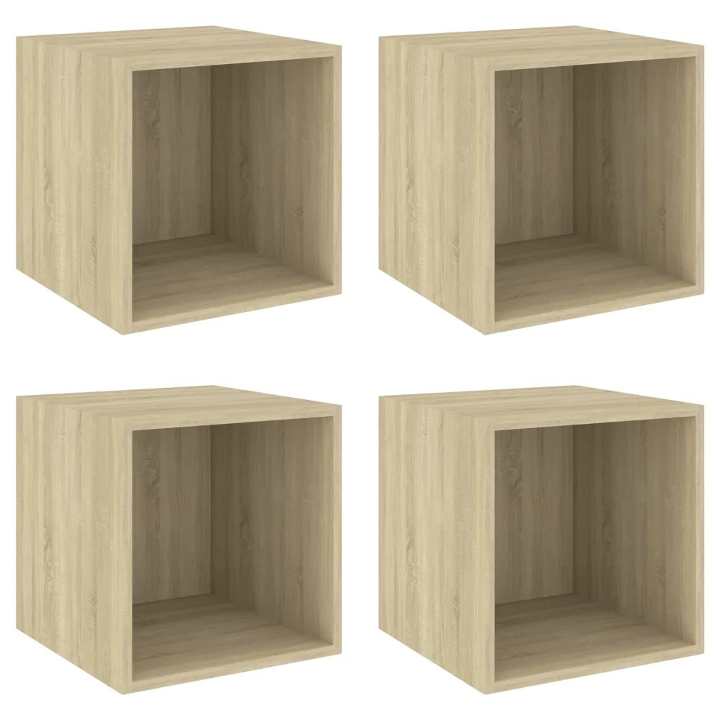 Mobili a Muro 4pz Rovere Sonoma 37x37x37 cm Legno Multistrato 805455