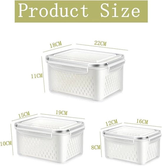 Scatole di stoccaggio con coperchio aereazione e impermeabili - 3 set di scatole di stoccaggio con diverse specifiche, adatte per forno a microonde e lavastoviglie