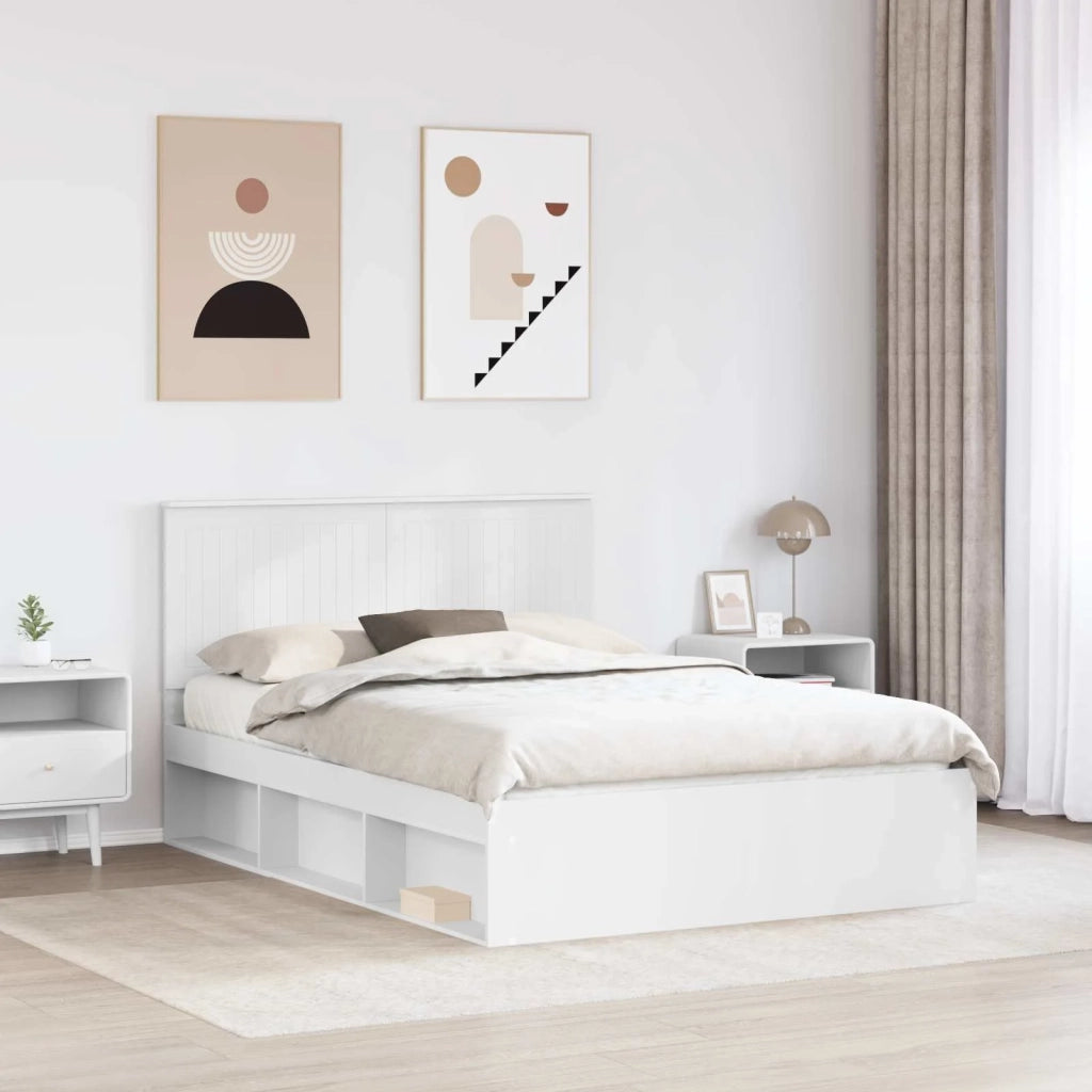 Struttura del letto Bianco 140 x 200 cm Pino massello 3411001