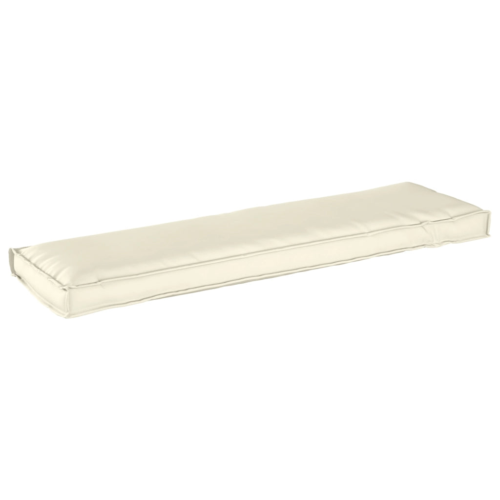 Cuscino per pallet per panchina panna 140x40x8 cm tessuto Oxford