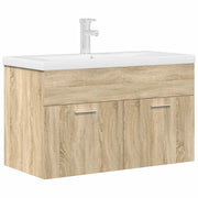 Mobile da Bagno con Lavabo | Armadio Lavabo Integrato e Rubinetto Rovere Sonoma